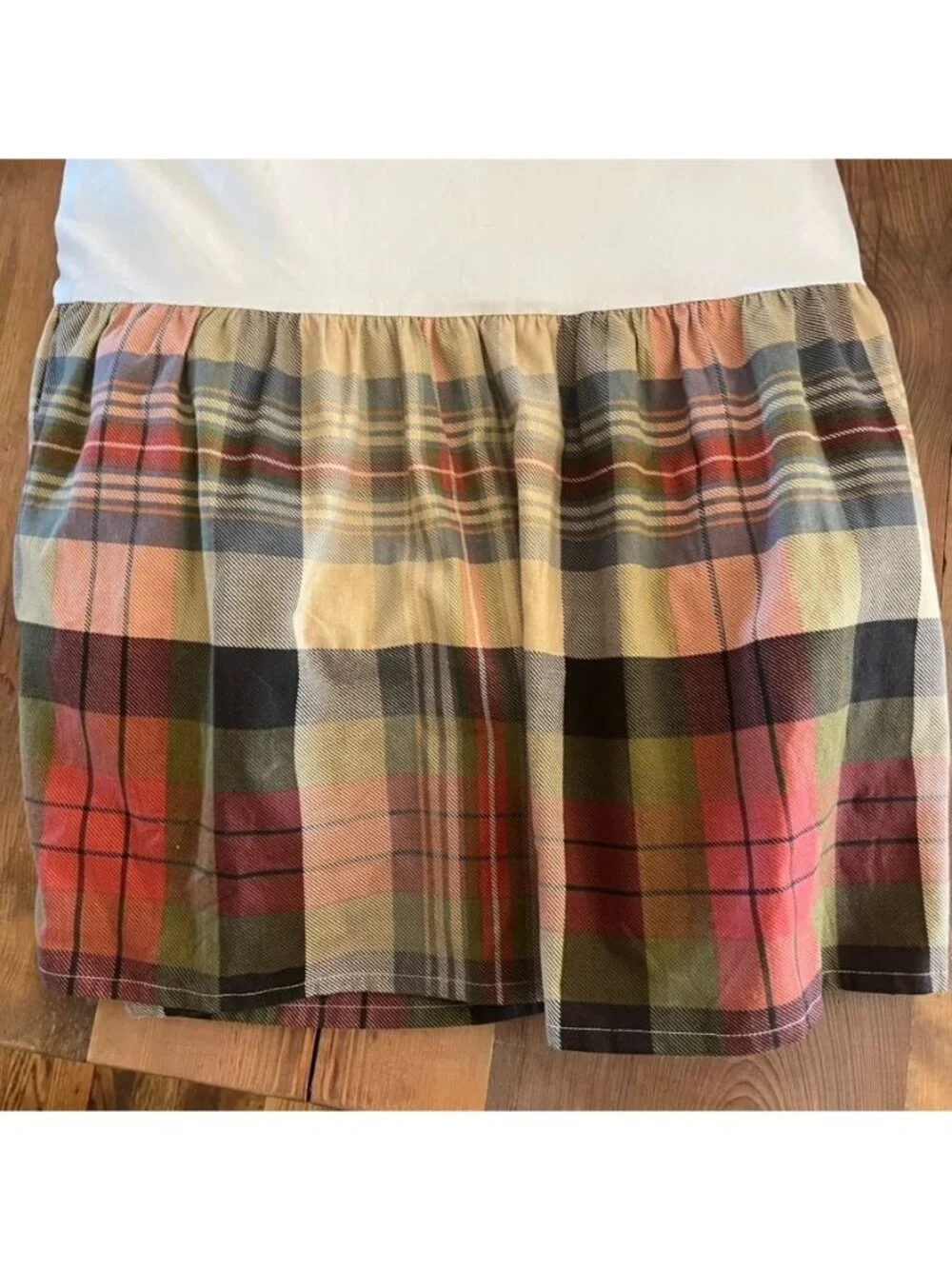 Chaps King Size Plaid Cotton Bedskirt Multi-Color 15